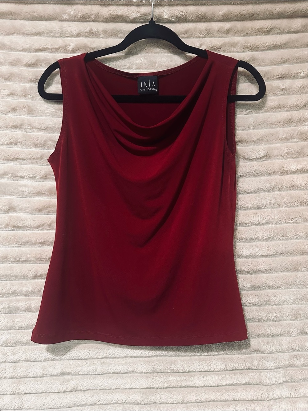 Women's Red hot Sleeveless Cowl Neck Top